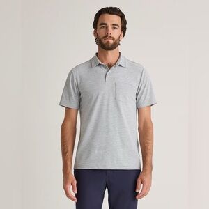 NWT Quince Propique Performance Light Grey Polo Shirt Sz L